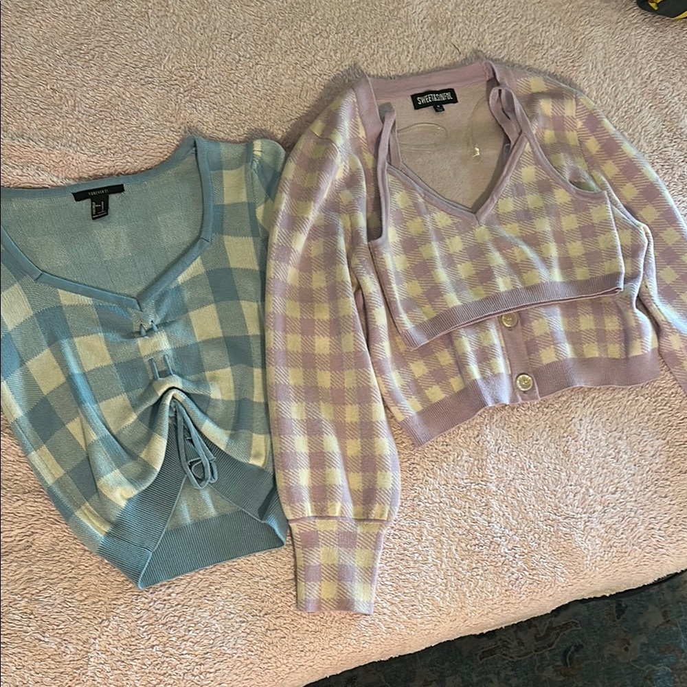 Pastel coquette style knit tops bundle